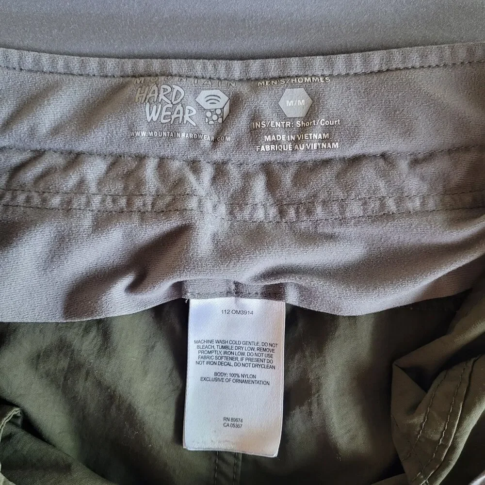 Men’s Mountain Hardwear Medium Green Hiking Pants Zip Off Convertible Matterhorn